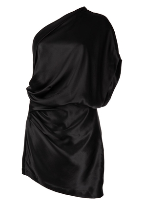 Michelle Mason one-shoulder silk mini dress - Black