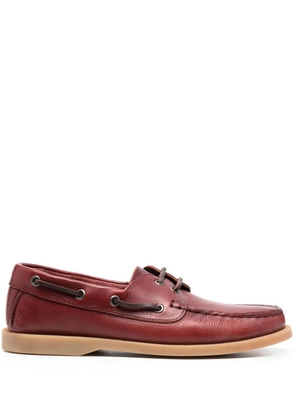 Scarosso Joan leather boat shoes - Red