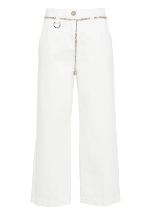 LIU JO pressed-crease wide-leg jeans - White