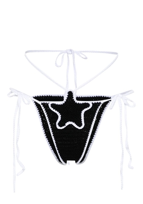 Gcds star-patch crochet bikini bottoms - Black