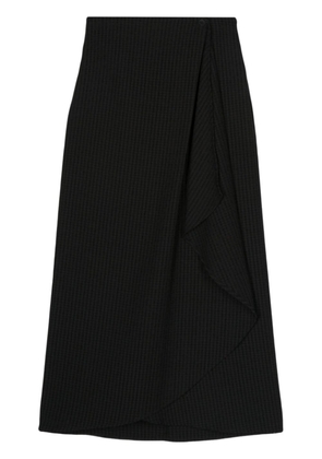 Bimba y Lola check-pattern wrap-design midi skirt - Black