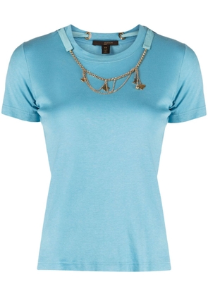 Louis Vuitton Pre-Owned necklace-detail cotton T-shirt - Blue