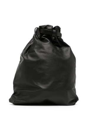 Yohji Yamamoto drawstring leather backpack - Black