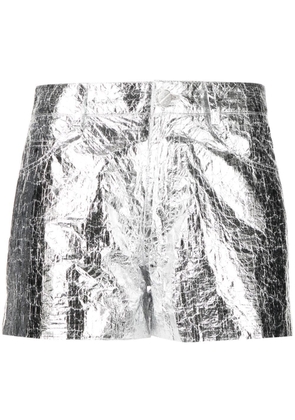 Monse metallic mini shorts - Silver