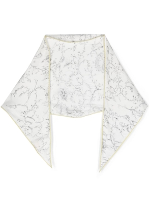 Fabiana Filippi contrasting piped-trim silk scarf - White