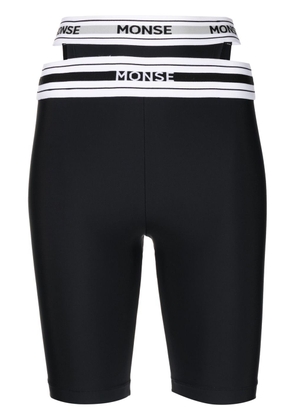 Monse cut-out logo waistband cycling shorts - Black