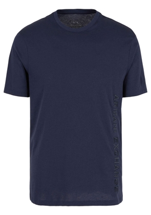 Armani Exchange logo-embroidered cotton T-shirt - Blue