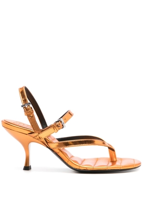 Bimba y Lola 75mm metallic leather sandals - Orange