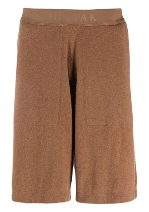 Filippa K logo-waist cashmere Bermuda shorts - Brown