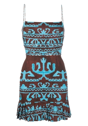 Alexis patterned flare dress - Blue