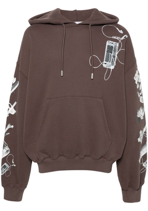 Off-White Xray Arrows-print hoodie - Brown