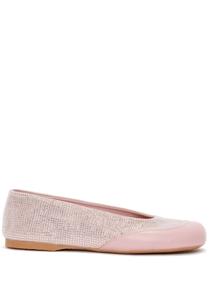 JW Anderson crystal-embellished leather ballerina shoes - Pink