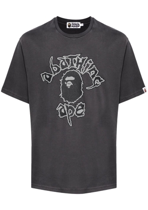 A BATHING APE® logo-print cotton T-shirt - Grey
