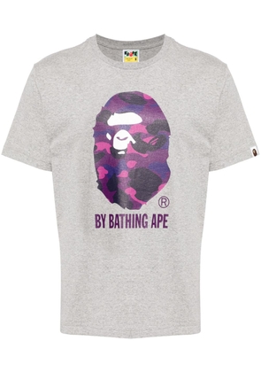 A BATHING APE® logo-print cotton T-shirt - Grey