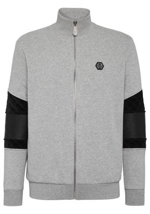 Philipp Plein logo appliqué jersey jacket - Grey