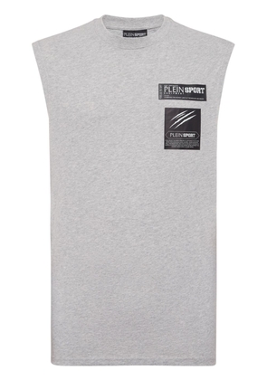 Plein Sport logo-print cotton tank top - Grey