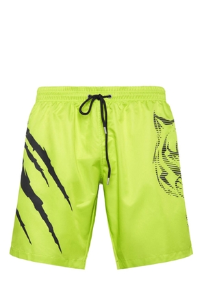 Plein Sport graphic-print swim shorts - Yellow