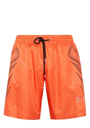 Plein Sport graphic-print swim shorts - Orange