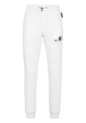 Plein Sport tapered cotton-blend track pants - White
