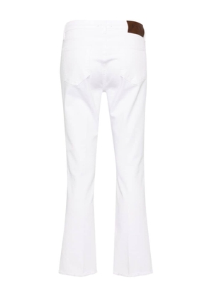 Fay mid-rise frayed cropped jeans - White