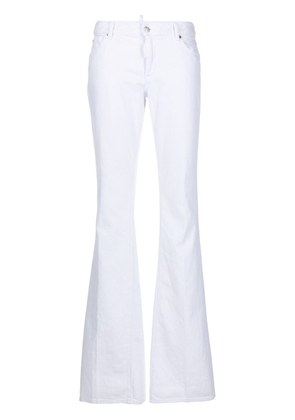 Dsquared2 logo-patch flared jeans - White