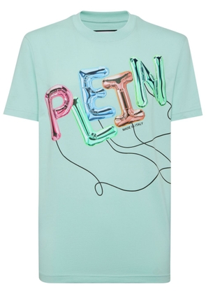 Philipp Plein logo-print cotton T-shirt - Blue