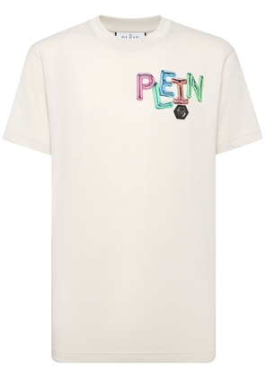 Philipp Plein logo-print cotton T-shirt - Neutrals
