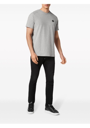 Philipp Plein logo-applique cotton T-shirt - Grey