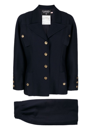 CHANEL Pre-Owned 1990-2000 single-breasted skirt suit - Blue
