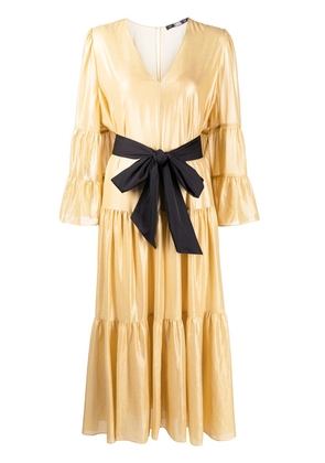 Karl Lagerfeld metallic tied-waist dress - Gold