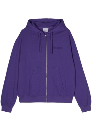 BLUEMARBLE embroidered-logo zip-up hoodie - Purple