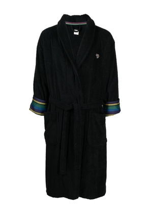 Paul Smith Zebra-motif cotton dressing gown - Black