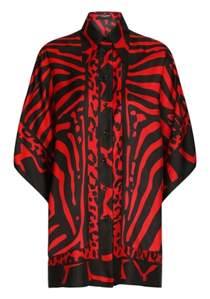 Dolce & Gabbana animal print draped blouse - Black
