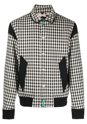 Roberto Cavalli gingham-check shirt-collar jacket - Black