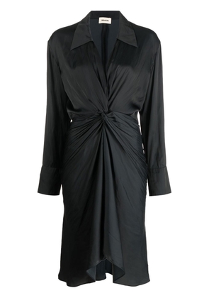 Zadig&Voltaire Rozo twisted V-neck midi dress - Black