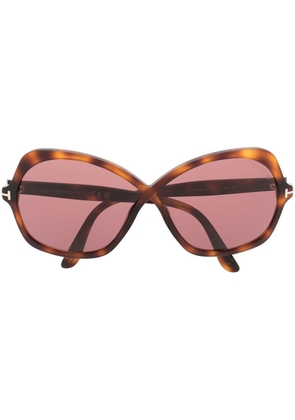 TOM FORD Eyewear oversize tortoiseshell sunglasses - Brown