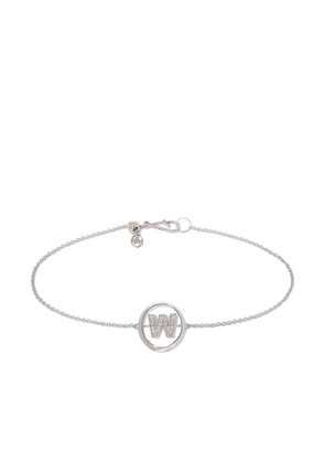 Annoushka 18kt white gold diamond Initial W bracelet - Silver