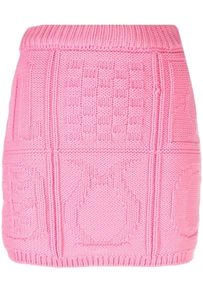 Nanushka Colinda cable-knit cotton miniskirt - Pink