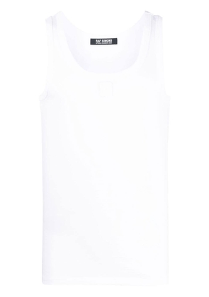 Raf Simons logo-patch cotton tank top - White