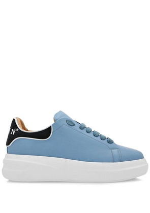 Philipp Plein leather low-top sneakers - Blue