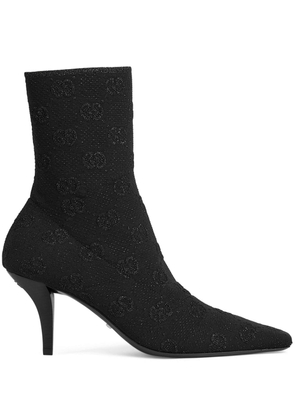 Gucci Interlocking-G 75mm knitted ankle boots - Black