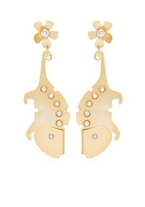 Bimba y Lola clip-on drop earrings - Gold