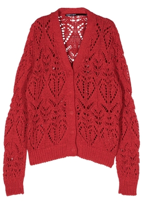 Bimba y Lola open-knit button-up cardigan - Red