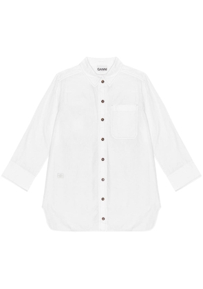 GANNI spread-collar organic-cotton shirt - White