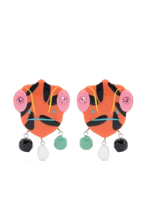 Bimba y Lola abstract-print sculpted earrings - Orange