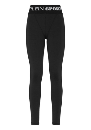 Plein Sport logo-waistband leggings - Black