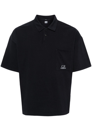 C.P. Company embroidered-logo cotton polo shirt - Blue