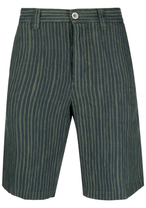 120% Lino striped linen Bermuda shorts - Green