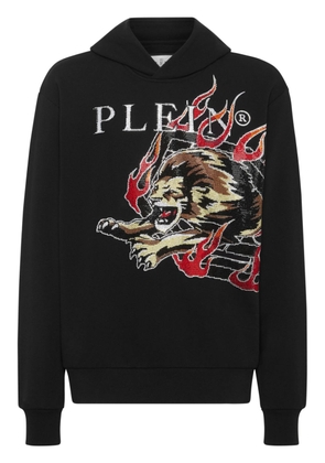 Philipp Plein Lion Circus logo-embroidered hoodie - Black