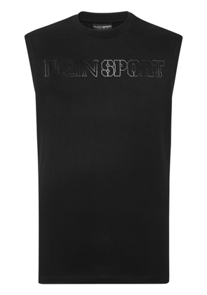 Plein Sport logo-print cotton vest - Black